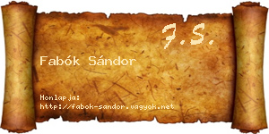 Fabók Sándor névjegykártya