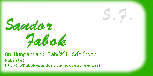 sandor fabok business card